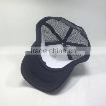 Black Trucker Hat With Printed Logo Custom Mesh Cap photo-5
