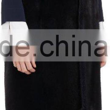 Women Black Round Neck Mink Fur Bottom Vests Customized photo-2