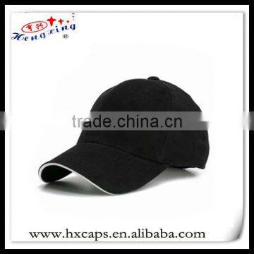 100% cotton custom snapback black baseball cap