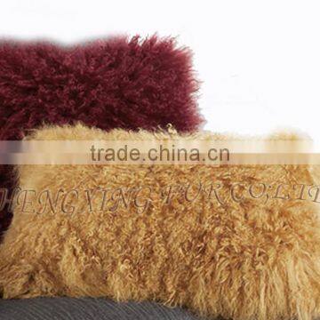 CX-D-01 Genuine Mongolian Lamb Fur Cushion Covers/ Pillow photo-3