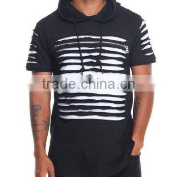 Hot Sale China Factory Direct Supply Print Pattern Chest Zipper Pullover Hoodie With Adjustable Drawstring Accent Hood photo-4