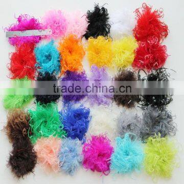 Small curly soft ostrich feather puffs hair puffs