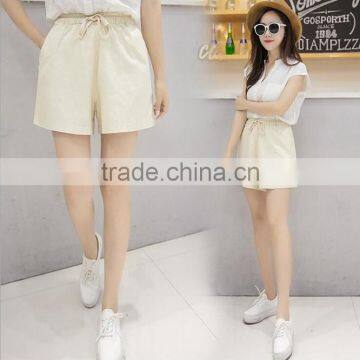 2016 Wholesale Adult Crepe Spandex Shorts With Pockets Tie Waist Detail Shorts Custom photo-3