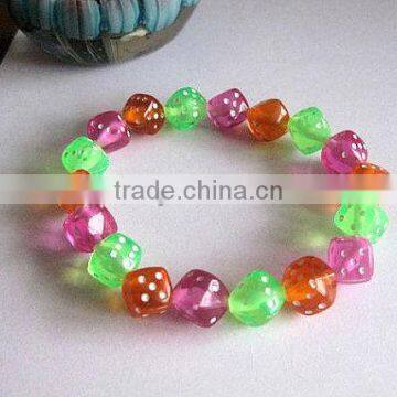 Rainbow Candy bead Bracelet, strechable chunky bead bracelets, colorful candy bead bracelet