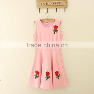 2017 Hot Selling Family Clothes Wholesale Mommy and me Dress Pink Mother and Daughter Sweet Casual Dresses Family Clothes photo-2