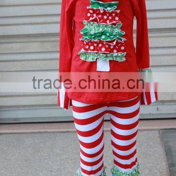Wholesale Baby Sweet Christmas Tree Pattern Bounique Ruffle Kid's Outfit Set for Baby photo-5
