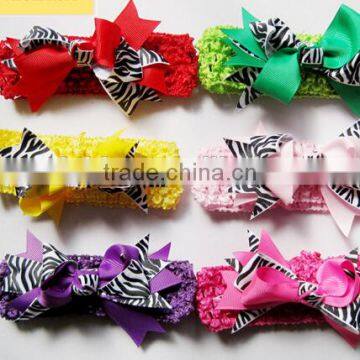 Lovely Baby Girls Knit Headband With Bowknot Hairband Attached Hair photo-3