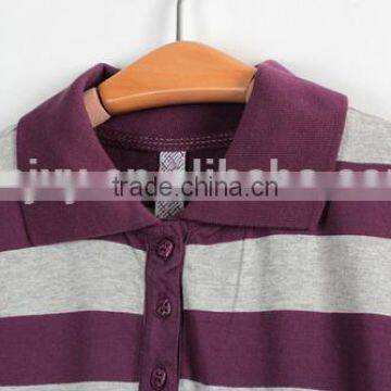 Cheapsale Sexy Fashion Ladies Tight Solid Stripe 100% Cotton Short Sleeve Polo Neck Casual Dress photo-2