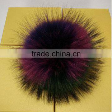 Myfur Natural Dyed Random Unique Colorful Fur Pom Pom Key Chain Bag Accessory photo-4