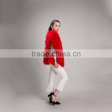 Myfur Lady Genuine Red Raccoon Fur Knit Jacket Coat for Women photo-6