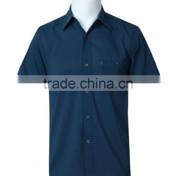 Juqian Custom High Quality Mens Plain Pure Soft Textile Cotton Colors Short Sleeve Work Shirt photo-3