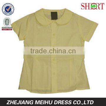Girls School Uniforms Short Sleeve Peter Pan Blouse photo-5