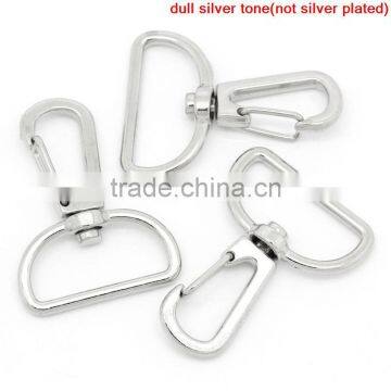 Carabiner Swivel Clasps For Key Ring Silver Tone 4.1x3.1cm,20PCs,Customize