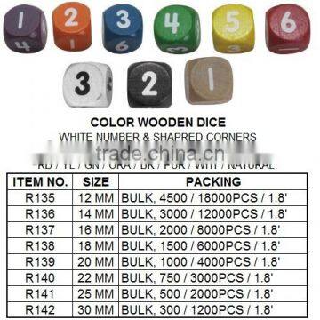 12PCS COLOR WOODEN DICE photo-4