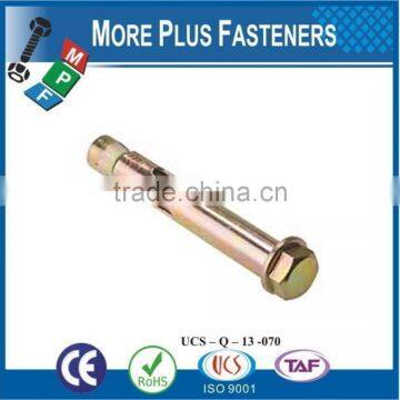 Made In Taiwan Heavy Load Bronze Finished Green Plated Stainless Steel Sleeve Anchor Wedge Bolt photo-3