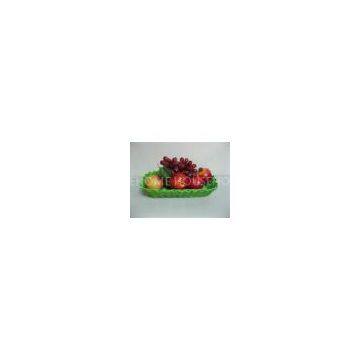 Green PP Rattan Fruit Basket Hand Woven Handicraft Hotel Use