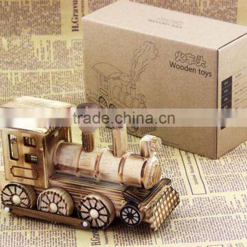 Wooden Crafts Decoration Creative Gift Toys for Kids Wood Train Toy photo-3