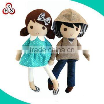 factory wholesale custom rag doll plush stuffed girl doll