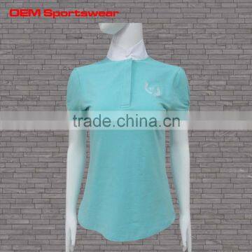 Plain equestrian polo uniforms shirts for ladies