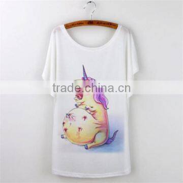 women's english character printed pattern half sleeve o-neck t-shirt