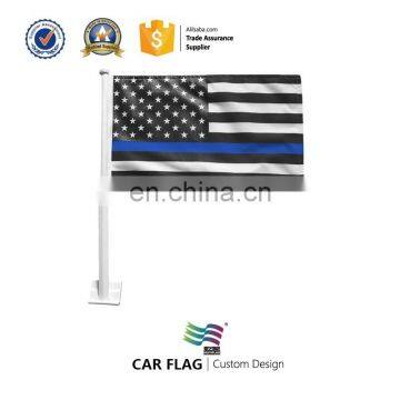 Custom Blue Thin Line Hanging Car Flag