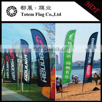 can be OEM custom beach flag 2.5m 3.5m 4.5m 5.5m advertising beach flag flying banners and feather flag New Design