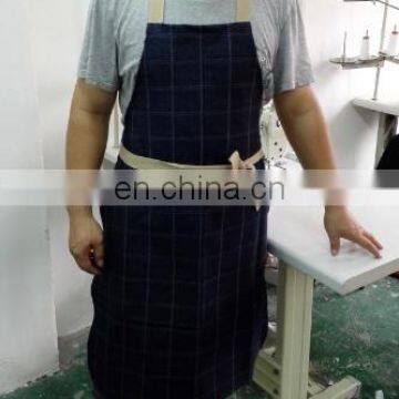 Jean full apron/jean waist apron /bib jean apron with cotton herringbone ties