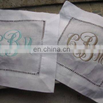 100% pure linen cocktail napkins with monogramming