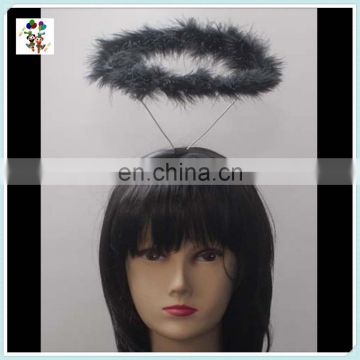 Fancy Dress Party Cheap Black Feather Angel Halo Headbands HPC-0736