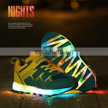 Wholesale hot Children kids USB rechargeable LED shoes Latest light up shoes for kids