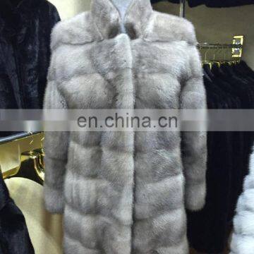 Winter Warm Mink Fur Long Coat Womens