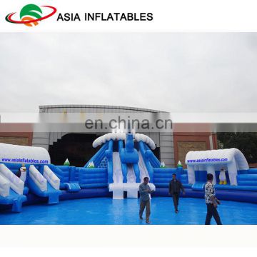 Popular Giant Inflatable Water Park, Ice World Combo Water Park With Pool and Slide