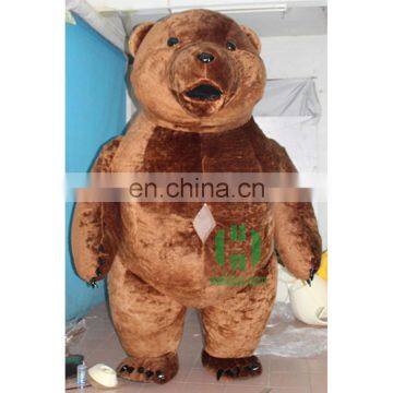 HI CE new design giant inflatable fat christmas brown teddy bear costume for adult