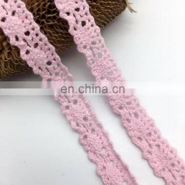 OLCT072 tiny 1.4cm pink cotton dubai trim laces