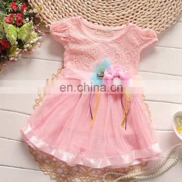 Pink Classy Floral Applique Dress for kids