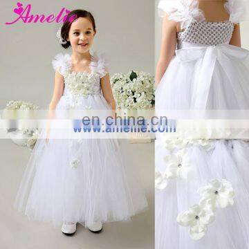 White Flower Girl Tutu Dress For Birthday Photo Wedding Party Baby Kids Dresse 9 years old