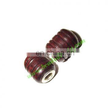 Handmade Fancy Wooden Beads, size 13x16mm, weight approx 2.23 grams BWLHF0029