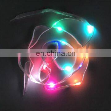 Fashion Wholesale Colorful Platube Elastic Led Shoelaces