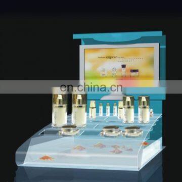 L shape design acrylic display stand for cosmetic