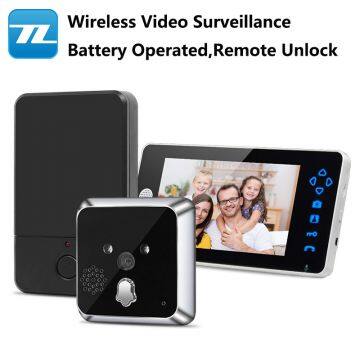 Dual-way Intercom doorbell with camera wireless peephole camera with lcd screen video door phone for villa TL-B701A