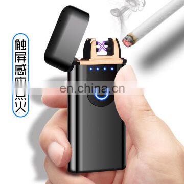 Fingerprint Sensor Double Arc USB Rechargeable Lighter Electric Smoking Lighters