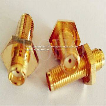 Gold Plated Straight RF SMA Jack Female to SMA Female Coaxial Connector Adapter