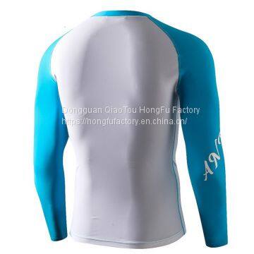 Digital print custom logo long sleeve men's rash guard