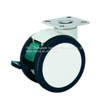 100mm Full -plastic Double Plate Medical Casters photo-3