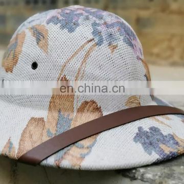 colorful Unisex Outdoor Paper Straw Pith helmet outdoor Safari hats