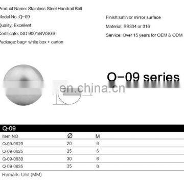 Balustrade Fitting Stainless Steel 316/304 Threaded Hole Small Sphere Ball M6 Screw Fixed Satin Polished photo-6