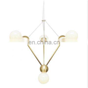 Modern Industrial Art Deco Metal Glass Ball Round Led Ceiling Chandelier Pendant Lamp photo-2