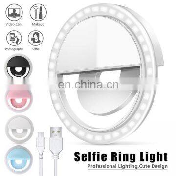 Cheap Universal Selfie LED Ring Flash Light Portable Mobile Phone 36 LED Selfie Lamp Luminous Ring Fill Light Clip