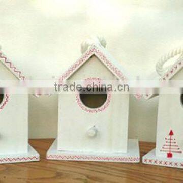 Accept custom white paint color wooden bird house,small bird home                        
                                                Quality Choice