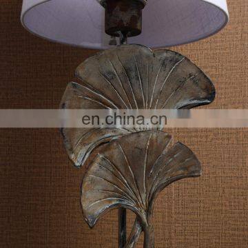 Factory Cheap Wholesale Light Fixtures Vintage Leaf Shape Bedroom Desk Lamp for Hotel Home